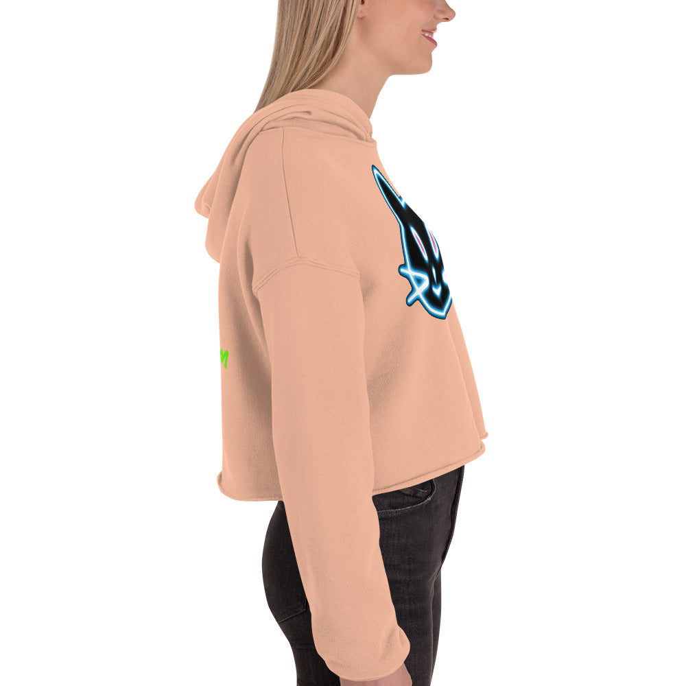 Neon Cat 2 - Crop Hoodie