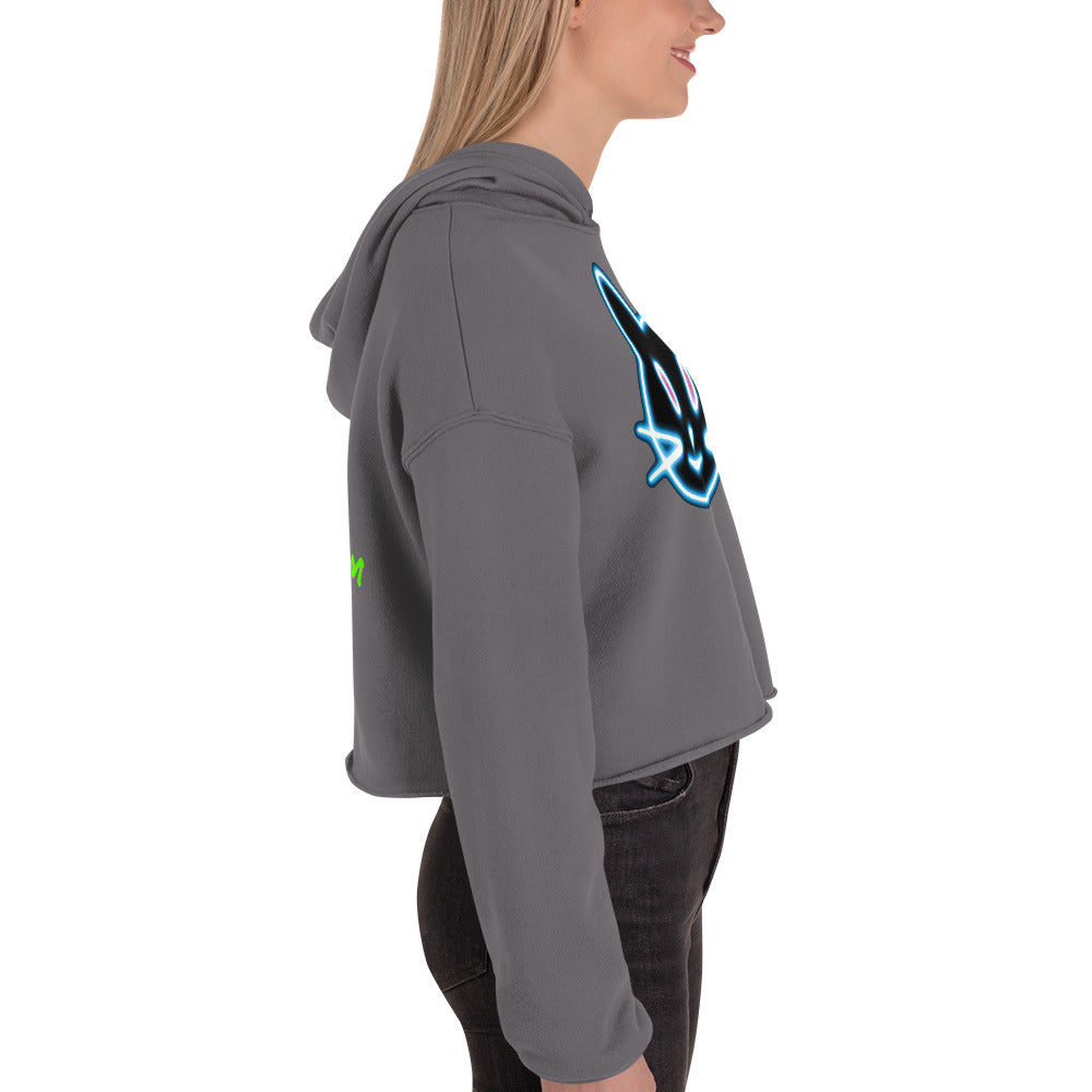 Neon Cat 2 - Crop Hoodie