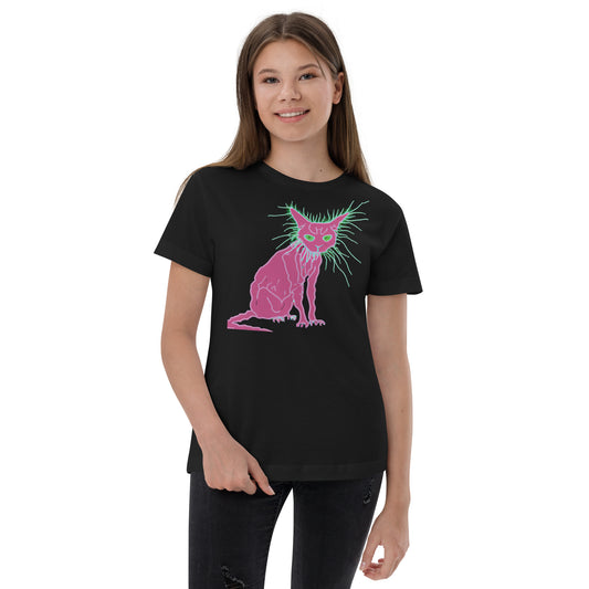 Pink Cat - Youth jersey t-shirt