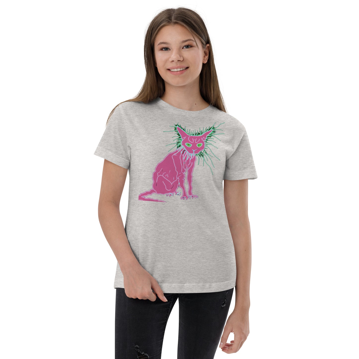 Pink Cat - Youth jersey t-shirt