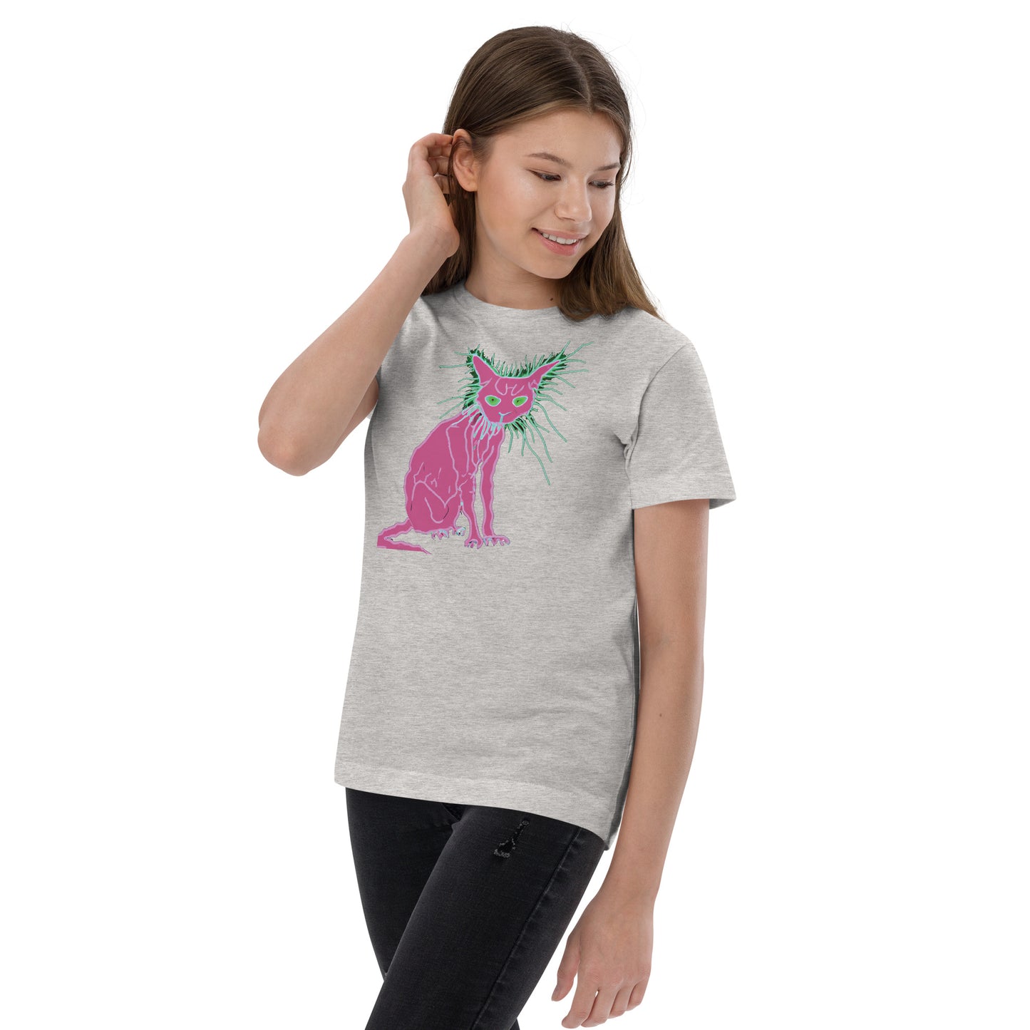 Pink Cat - Youth jersey t-shirt