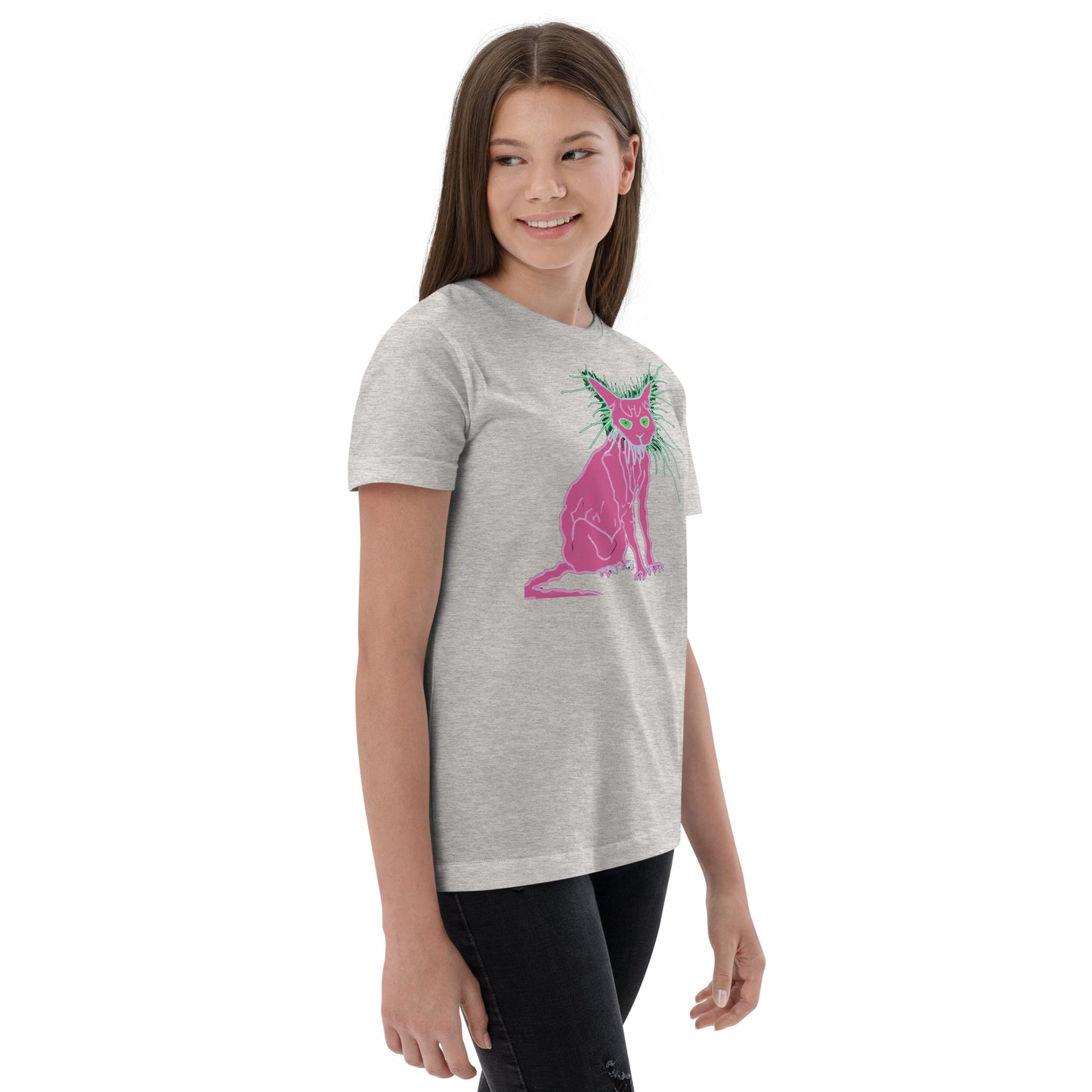 Pink Cat - Youth jersey t-shirt