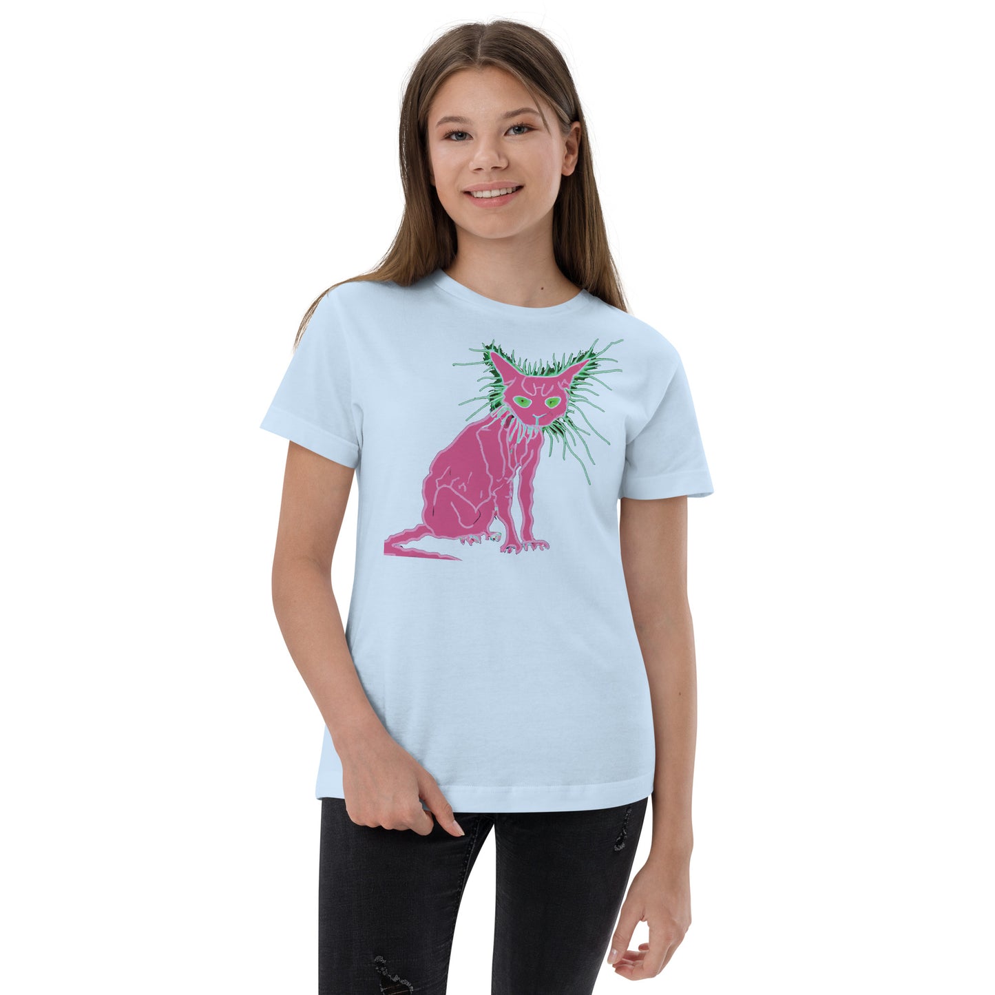 Pink Cat - Youth jersey t-shirt