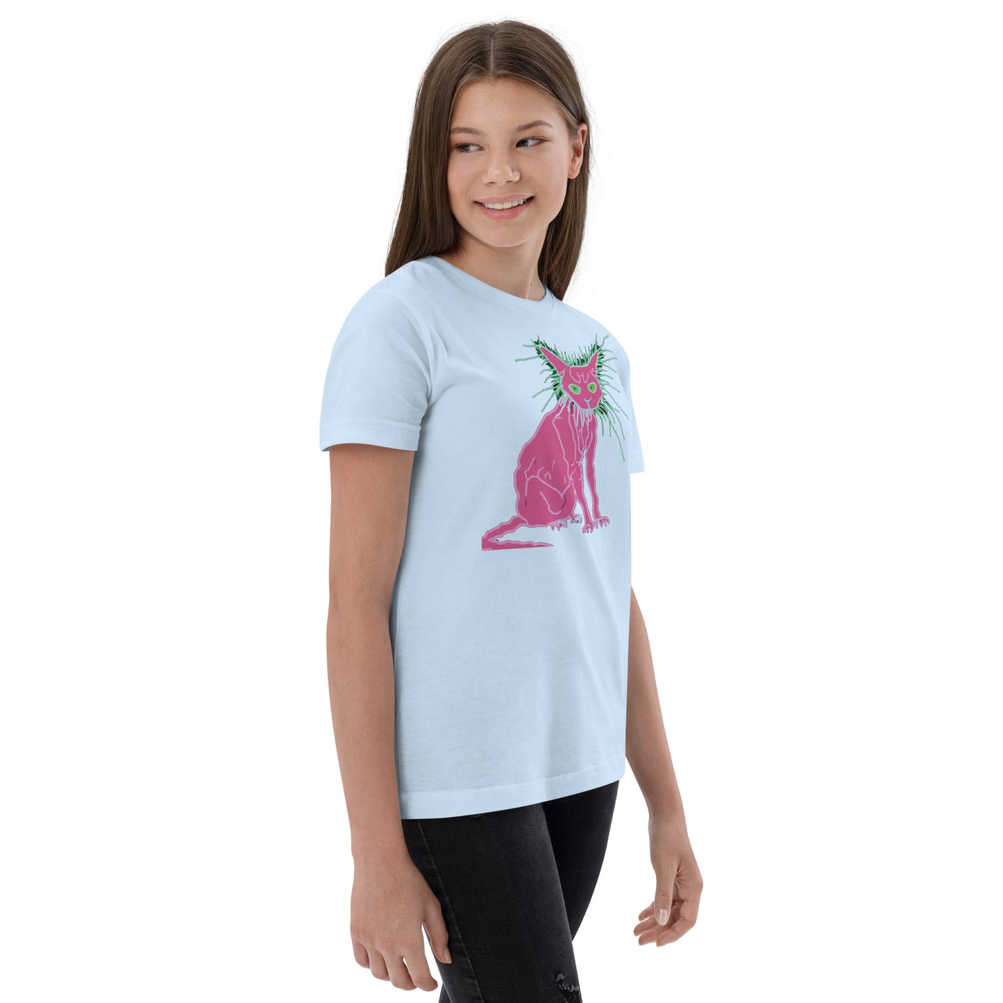 Pink Cat - Youth jersey t-shirt